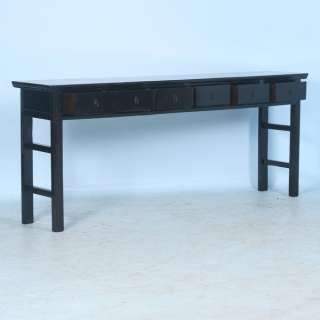Antique Long Black Console Table from Shanxi, China c.1820  