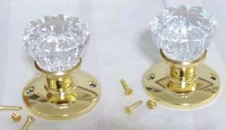 LOT of 4 DUMMY/FRENCH DOOR KNOBS ANTIQUE type CRYSTAL  