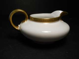 Antique Cream Pitcher Limoges Greek Key Pattern Gold Trim Wm Guerin Co 