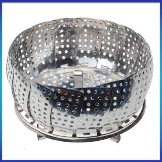   Folding Vegetable Food Dish Steamer Basket Cooker Bowl Expandable New