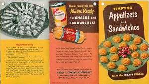 1950s Vtg Kraft Kitchen Recipe Brochure Appetizers  