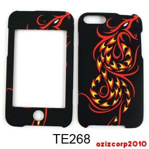 FOR IPOD TOUCH 2G 3G 2ND 3RD GEN FIRE DRAGON ON BLACK CASE COVER Cell 