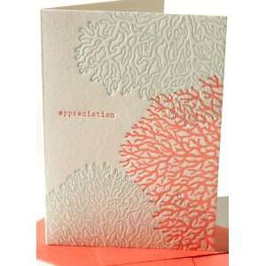 coral appreciation letterpress thank you boxed note cards 