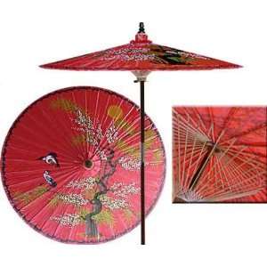  7 FT Oriental Umbrella   Asian Splendor Red Patio, Lawn & Garden