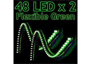 2x GREEN Universal 48 LED Car Flexible Strip Light 12V  