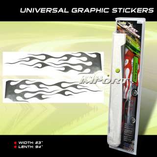VINYL SILVER FLAME NEW AUTO CAR EXTERIOR BODY GRAPHIC DECAL STICKER 