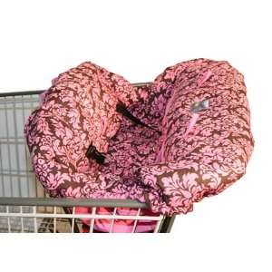    SHOPPING CART AND HIGH CHAIR COVER DAMASK   PINK & COCOA Baby