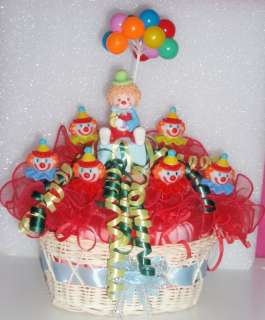 CLOWN BABY SHOWER DIAPER CAKE CENTERPIECE GIFT BIRTHDAY  