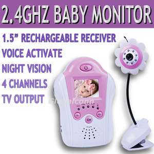 Color LCD Baby Monitor Night Video Flower Camera AP  