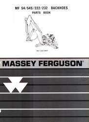 MASSEY FERGUSON MF 54 54S 222 Backhoe Parts Book Manual  