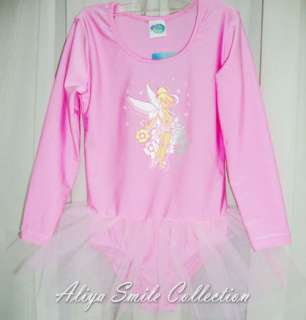 NWT Pink Fairy Girls Long Sleeve Ballet Dress Tutu Leotard Costume SZ 