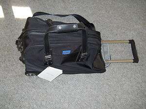 black calvin klein wheeled carry on travel luggage duffle bag 