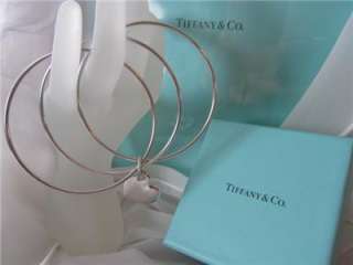 Tiffany & Co. Double Heart Triple Sterling Silver Bangle Bracelet 