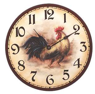 French Quarter Rooster Wall Clock Country Cottage Chic  