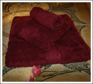 Burgundy Plush Bath sheet towel Set 100% Giza Egyptian  