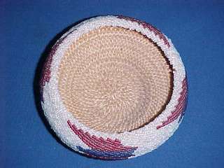   NATIVE AMERICAN INDIAN BEADED WOVEN BOWL BASKET A REAL BEAUTY  