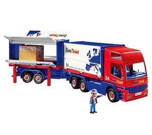   4323 Eurotrans Semi Truck Big Rig Trailer Red RC New Set Complete Toy
