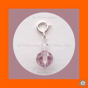 Birthstone CHARM .925 SWAROVSKI Crystal JUNE LtAmethyst  