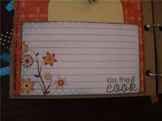 Kiss The Cook Recipe Cookbook Paper Bag Scrapbook Album  