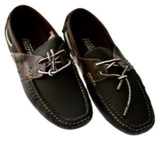 MENS BOAT SHOES BLACK WITH DARK BROWN NEW STYLE SUPER FAST SHIPPING 