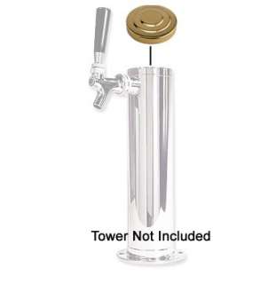 Polished Brass Replacement Draft Beer Tower Cap for 3 Diameter Tower 