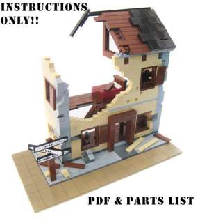 Lego Custom WWII French Building   INSTRUCTIONS ONLY  