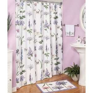  Butterfly & Flowers Shower Curtain