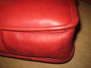 COACH Vintage Red Leather Saddle Bag Cross Body Satchel Classic Chic 