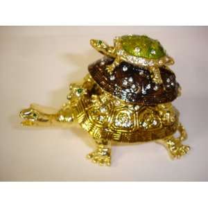  Bejeweled Trinket Box 3 Turtle Set 