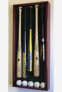 Baseball Bat & Ball Cabinet Display Case Wall Mount  