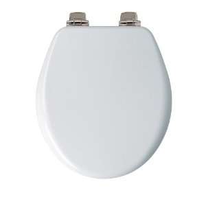   Alesio Toilet Seat with Chrome Whisper Close Hinges, Elongated, White
