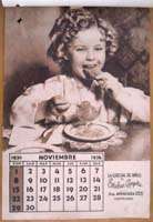 1936 CALENDAR FOR URUGUAYAN STORE FOR CHILDREN  w/12 SHIRLEY TEMPLE 