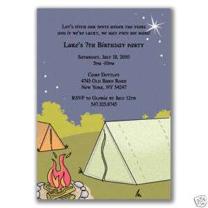 Campout Invitations Camping Bonfire Party Party Tent  