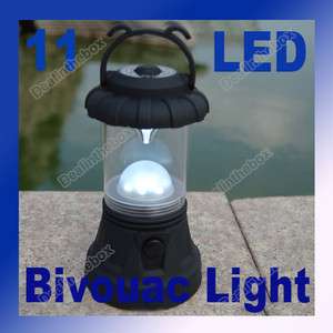 11 LED Adjustable Bivouac Camping Light Lamp Lantern Black New  