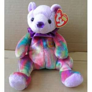 TY Beanie Babies Amethyst February Birthday Bear Stuffed Animal Plush 