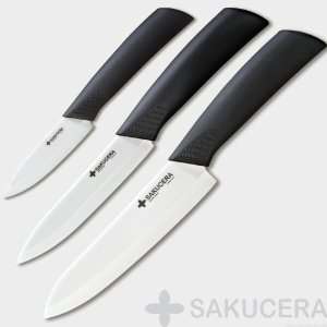  3 + 5 + 6 Inch Sakucera Ceramic Knife Chefs Cutlery 