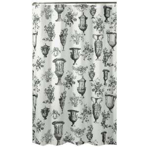  m.styles Garden Urns Shower Curtain, Black/White
