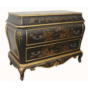  Dara Bombe Chest by Jasper Cabinet   Black with High Sheen 