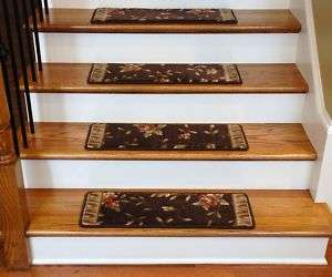 Premium Carpet Stair Treads   Chocolate Spring Blossoms (13)  