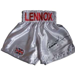    Lennox Lewis Signed Custom Boxing Trunks