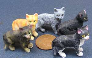 Standing Resin Cat Dolls House Miniature Pet Animal  