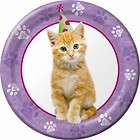 cuddly kitten cat large plates birthday party supplies tableware