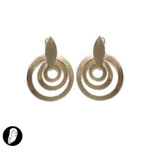 SG Paris Post Earring Brushed Gold Dore Earrings Post Earring Metal 