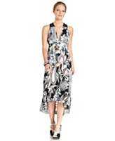 NEW Spense Petite Dress, Sleeveless Lace Floral Print High Low Maxi