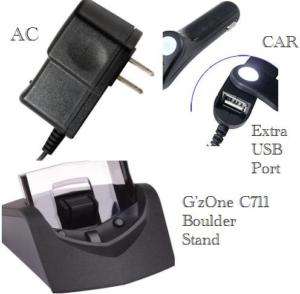 CAR&WALL&CRADLE Casio GzOne boulder c711 G2 CHARGER  