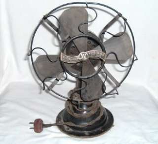 ANTIQUE WESTINGHOUSE WHIRLWIND ELECTRIC FAN 9 DIAMETER 12 TALL WORKS 