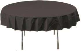 Black Plastic Round Tablecloth 82  
