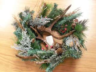 14 Artificial Antler Pine Pinecone Wreath   NEW  
