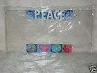 LICENSE PLATE COVER CLEAR PLASTIC PROTECTOR PEACE SYMBOL USA MADE 
