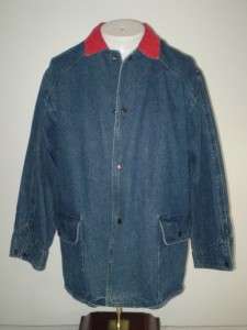 Coca Cola Denim barn coat jacket corduroy collars sz L  